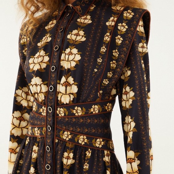 Farm Rio Black Bold Flowers Mini Dress - Picture 5 of 8